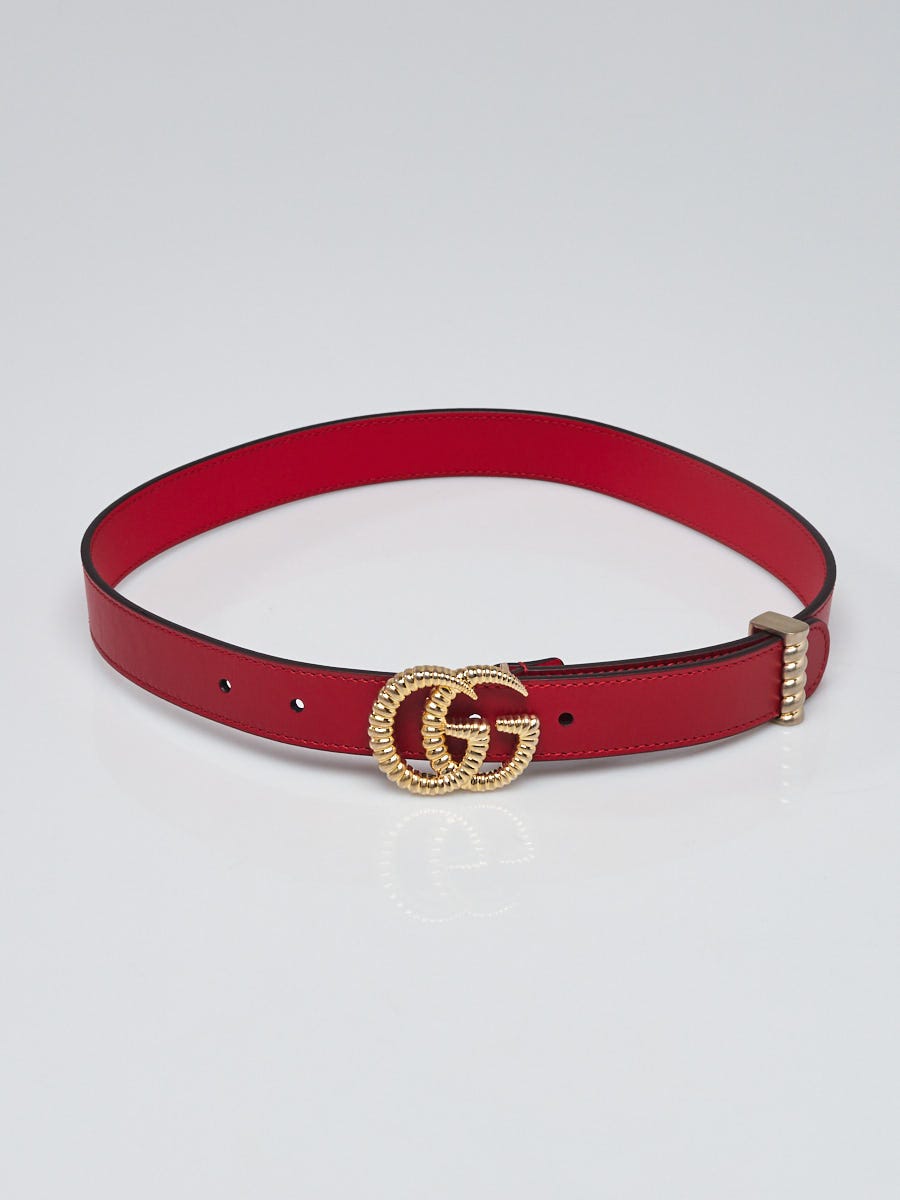 Gucci Thin Belt With Double G Buckle in Pink