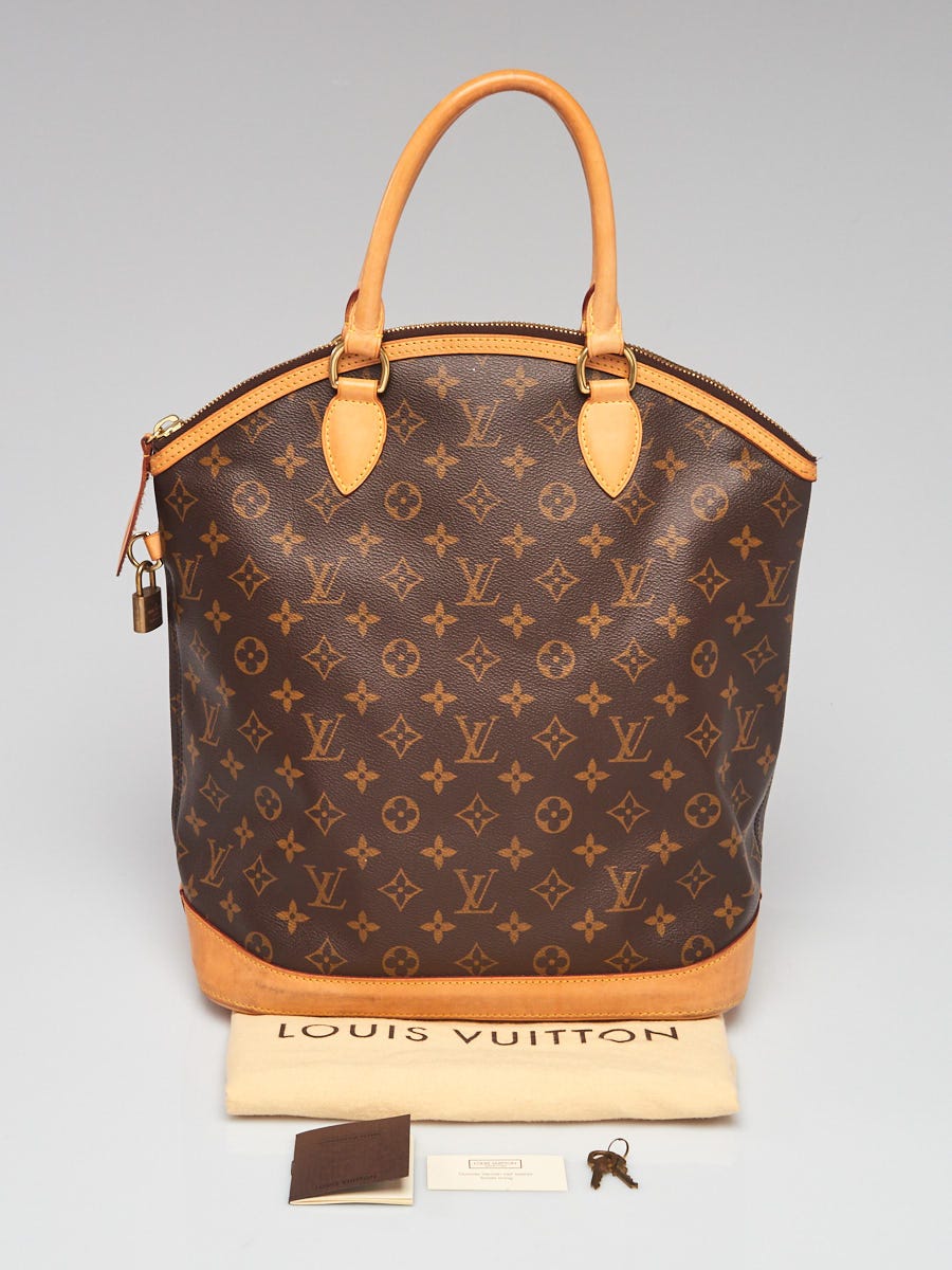 Louis Vuitton Brown Monogram Canvas Leather Lockit Vertical Satchel Bag