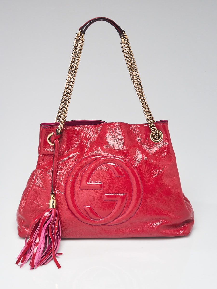 Gucci Hot Pink Patent Leather Soho Tote Bag