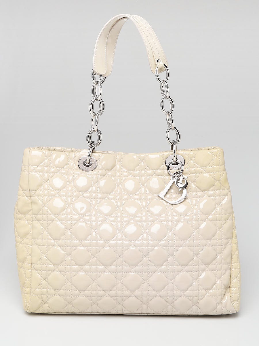 Dior White Leather Day Tote Bag - Yoogi's Closet