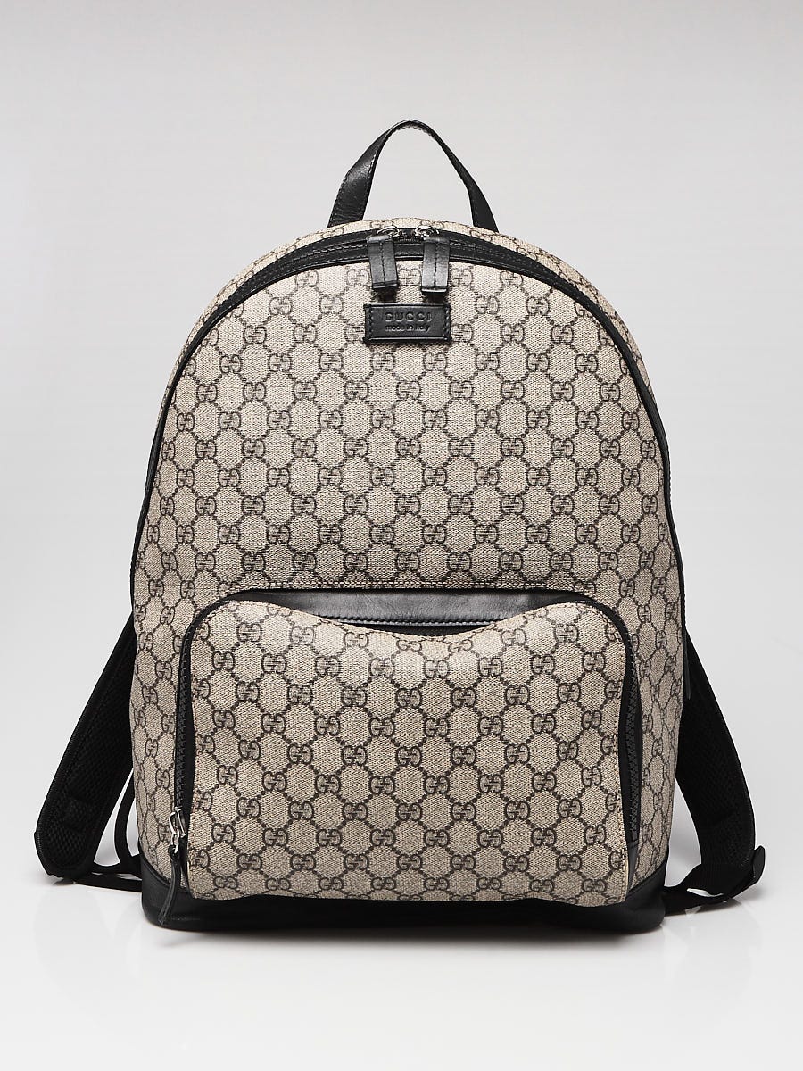 Gucci Beige/Ebony GG Coated Canvas Supreme Backpack Bag - Yoogi's