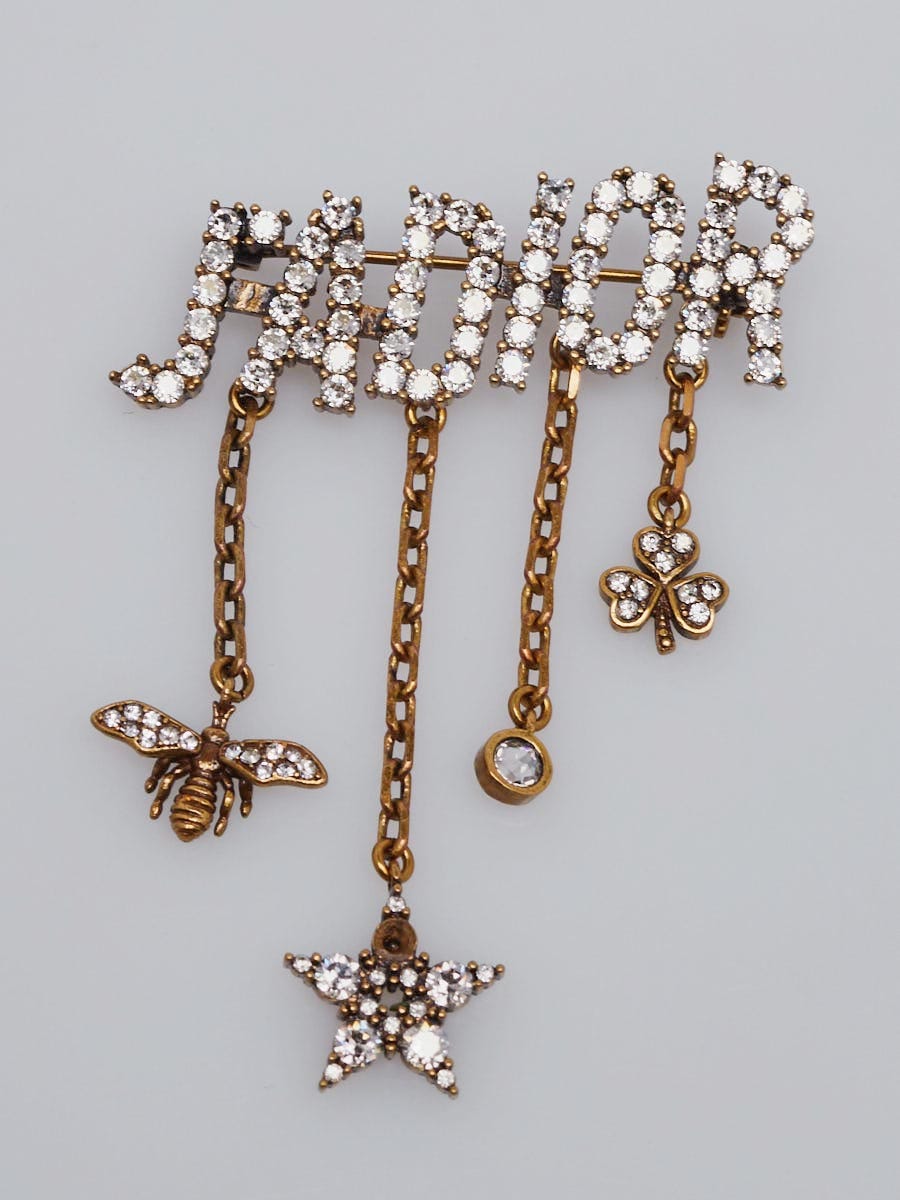 最大15%OFFクーポン Dior Christian Goldtone Dangling J'adior Crystal Metal アクセサリー