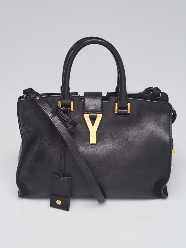 Yves Saint Laurent Black Calfskin Leather Small Cabas ChYc Bag
