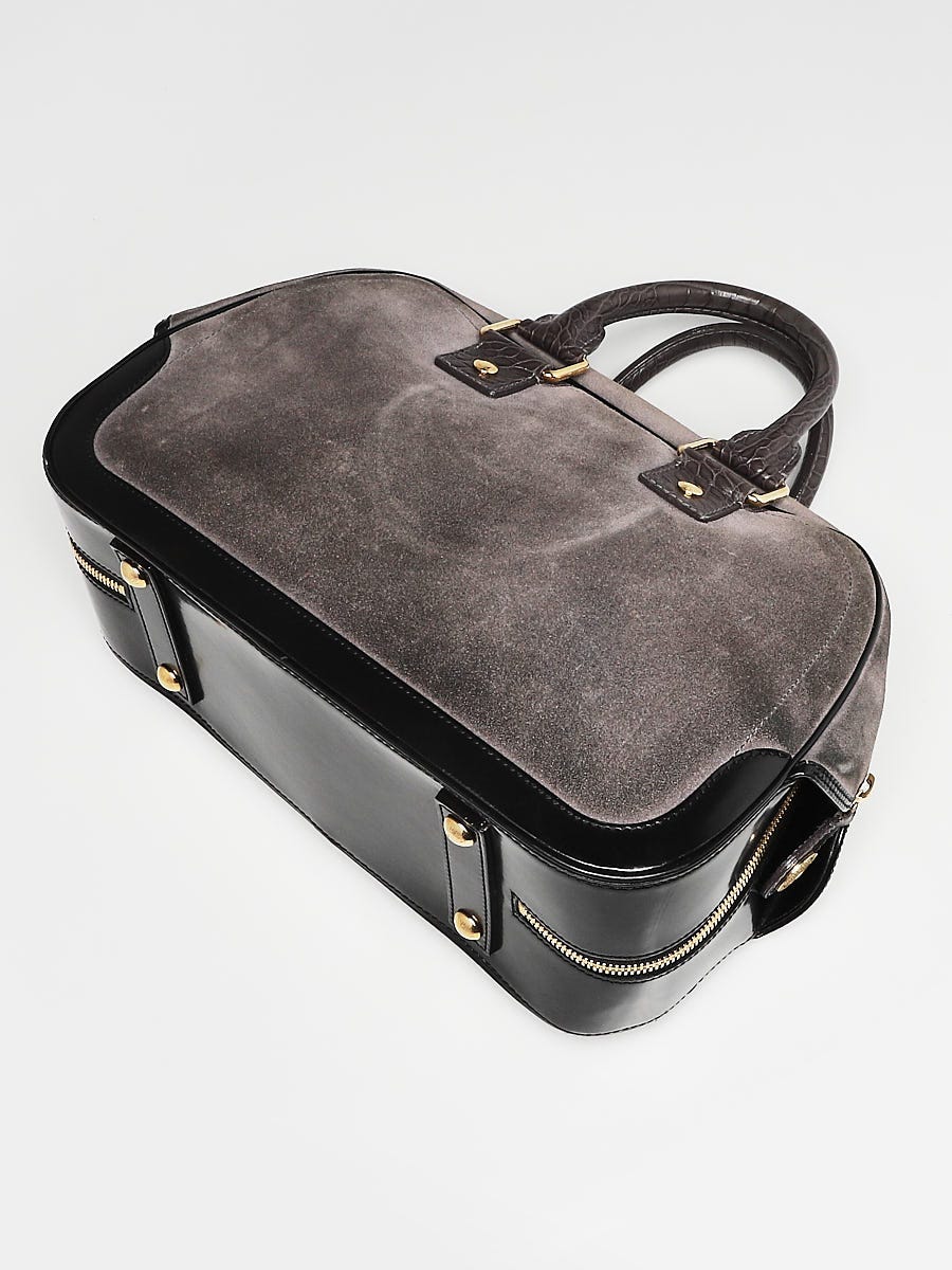 Louis Vuitton Limited Edition Grey Suede Havane Stamped Trunk GM Bag -  Yoogi's Closet