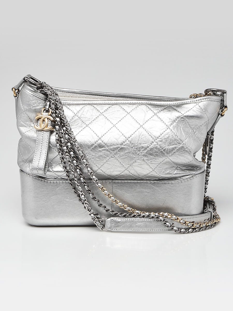 Gabrielle leather handbag Chanel Silver in Leather - 33270854
