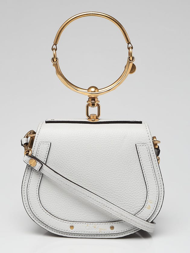Chloe Grey Leather/Suede Small Nile Bracelet Bag