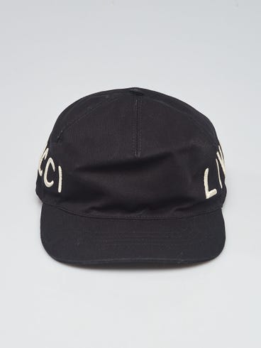Gucci Black Cotton Loved Baseball Hat Size L