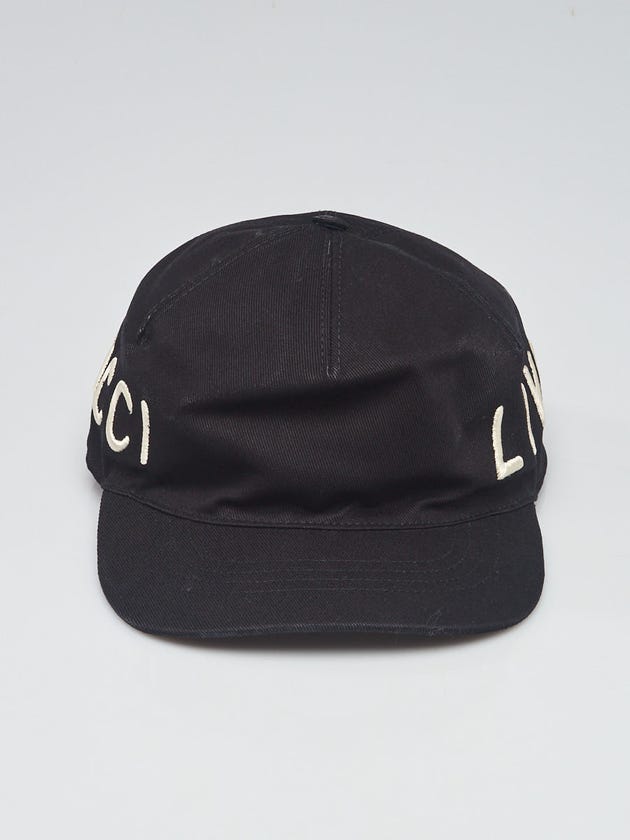 Gucci Black Cotton Loved Baseball Hat Size L
