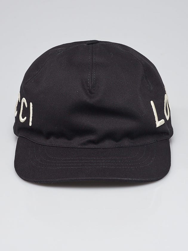 Gucci Black Cotton Loved Baseball Hat Size L