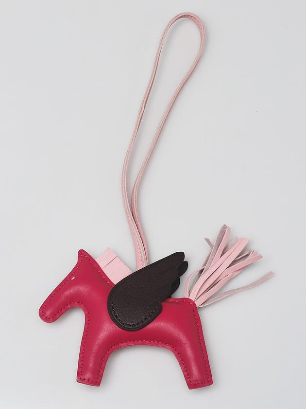 Hermes Framboise/Rose Sakura/Rouge Sellier Pegase PM Bag Charm
