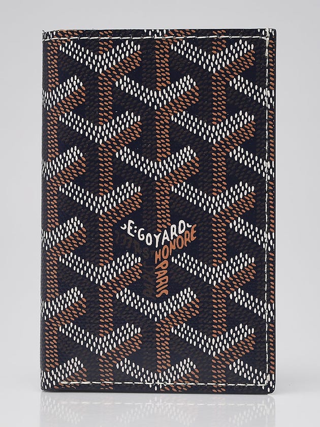 Goyard Navy Blue Chevron Print Coated Canvas St. Pierre Wallet