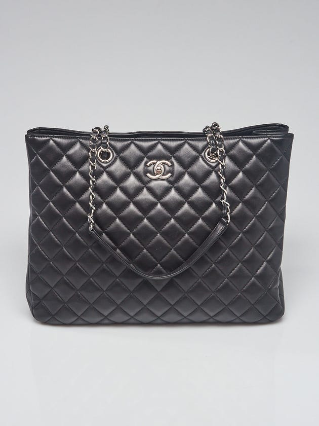 Chanel Black Quilted Lambskin Leather Large Classic Shopping Tote Bag