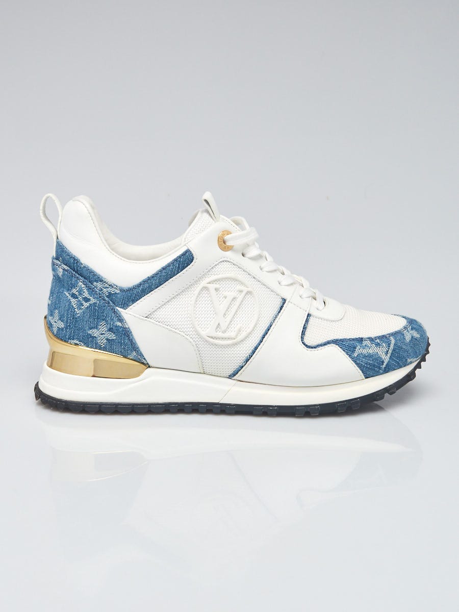 Louis Vuitton White/Denim Canvas And Mesh Run Away Sneakers Size 35.5 at  1stDibs