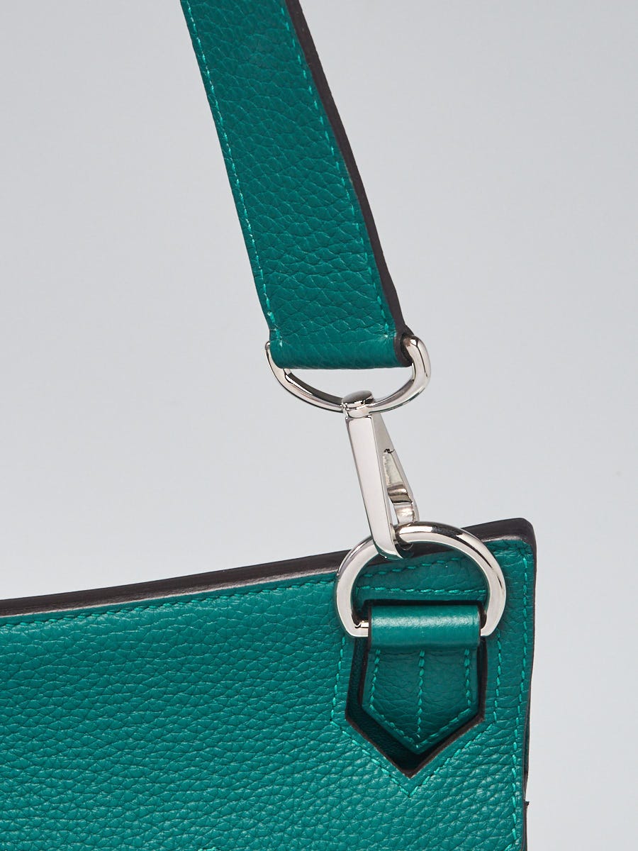 $9000 Hermes Classic Deep Green Malachite Clemence Leather Jypsiere 28 Bag  Purse - Lust4Labels