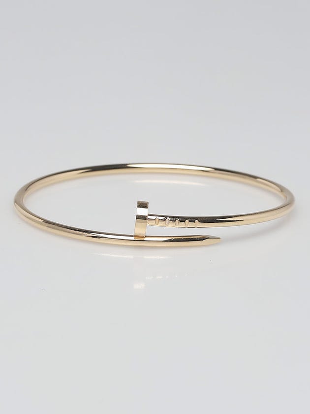 Cartier 18k Yellow Gold Juste un Clou Small Model Bracelet Size 17
