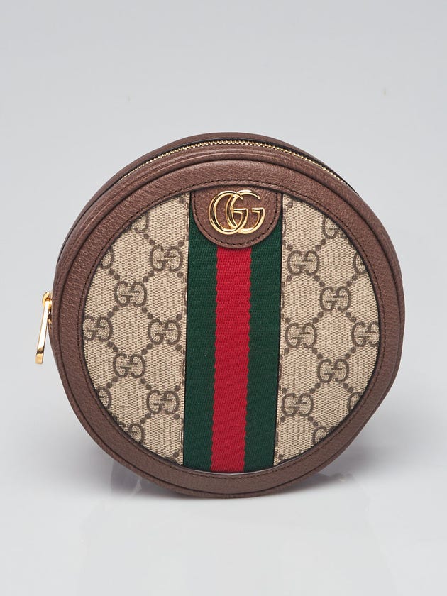 Gucci Beige/Ebony GG Canvas Ophidia Round Mini Backpack Bag