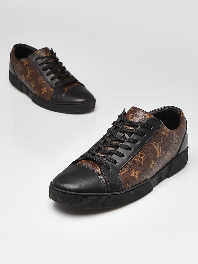 Louis Vuitton Monogram Coated Canvas Black Leather Match Up Sneakers Men's Size 7