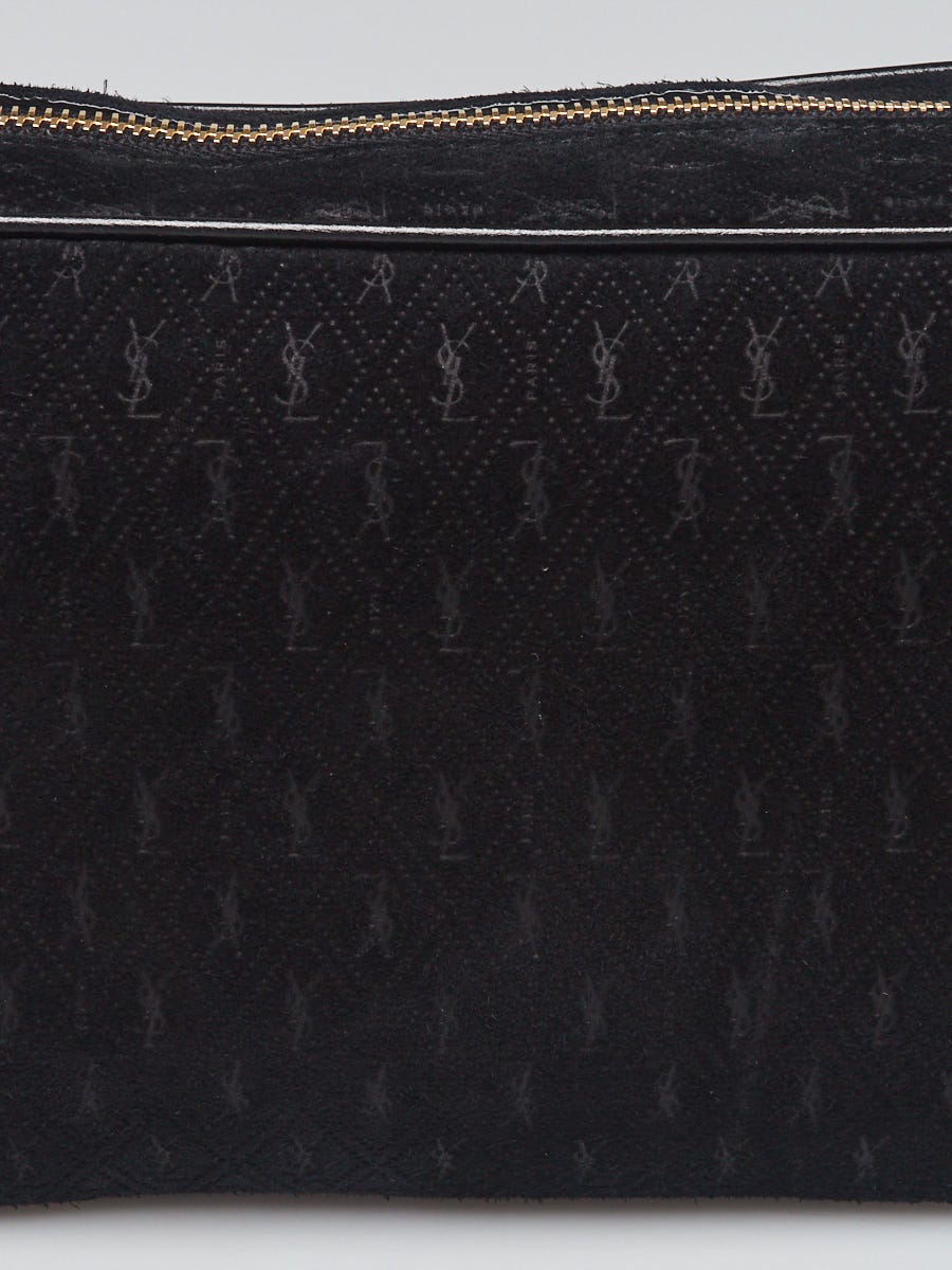 Saint Laurent YSL King Palm Suede Monogram Black Camera Bag 568608 – Queen  Bee of Beverly Hills