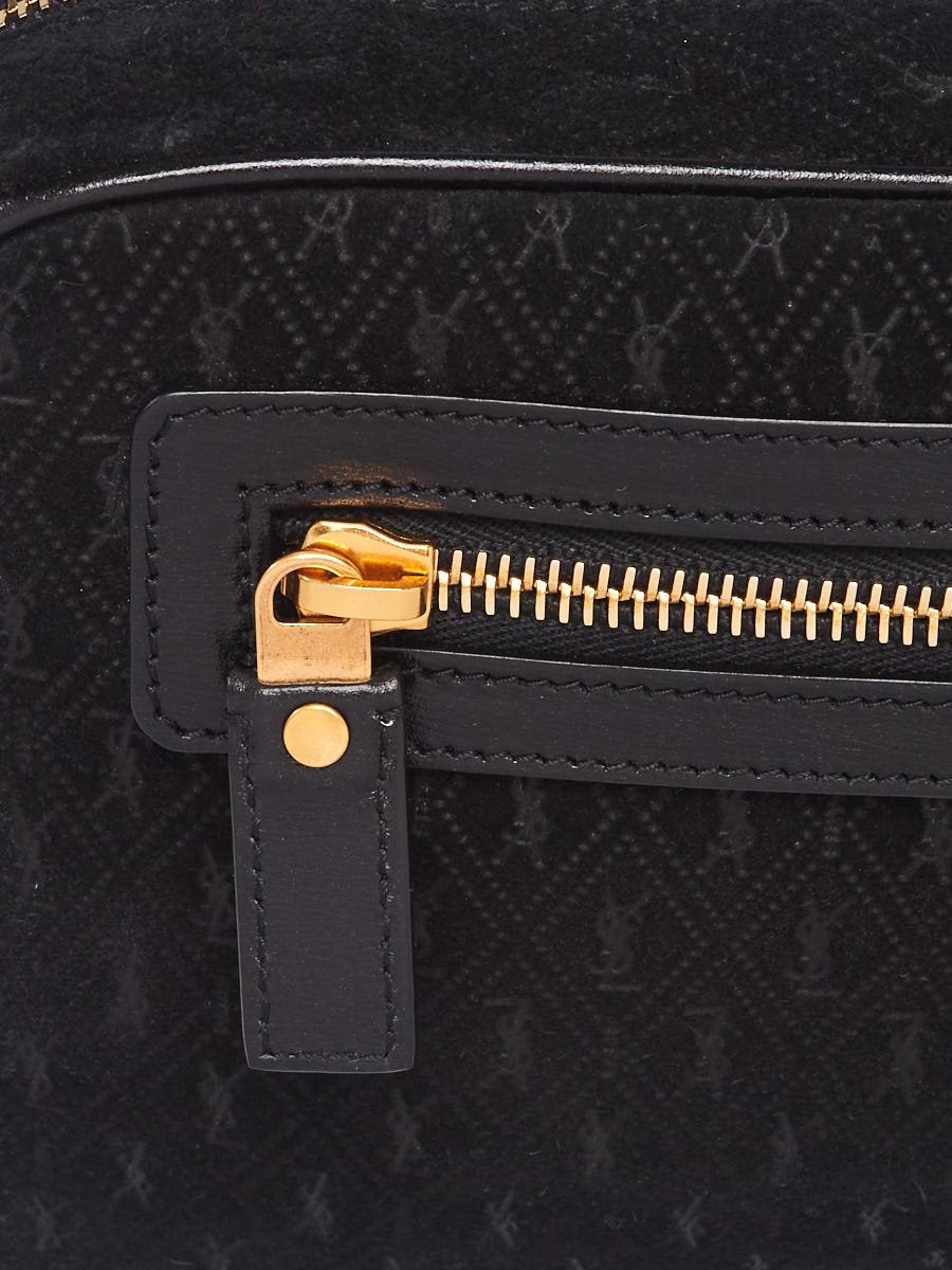 Saint Laurent Camera Bag Monogram All Over Suede Small at 1stDibs