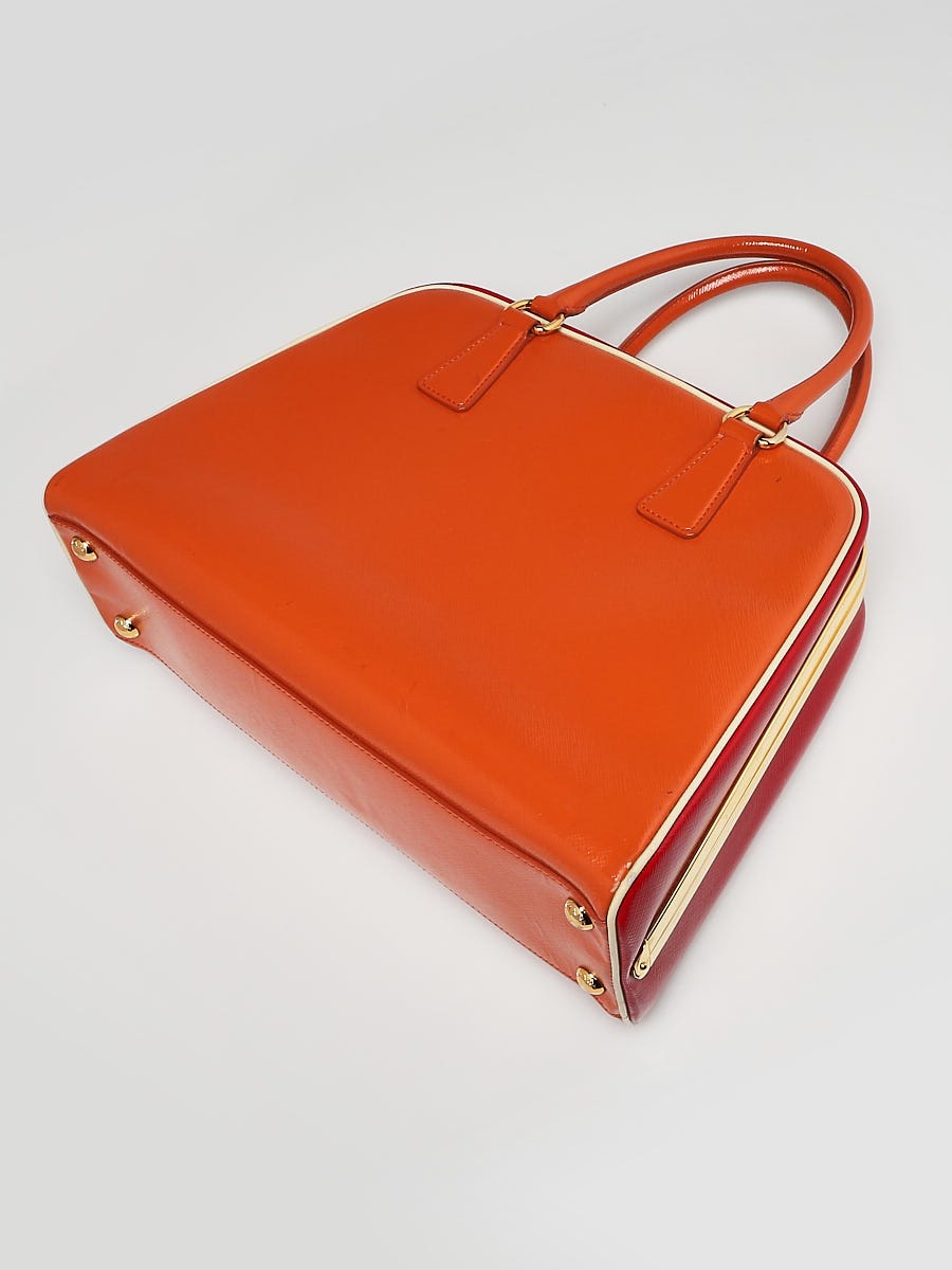 Prada, Bags, Prada Saffiano Vernice Frame Bag In Red