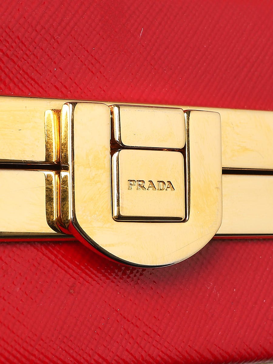 Prada, Bags, Prada Saffiano Vernice Frame Bag In Red