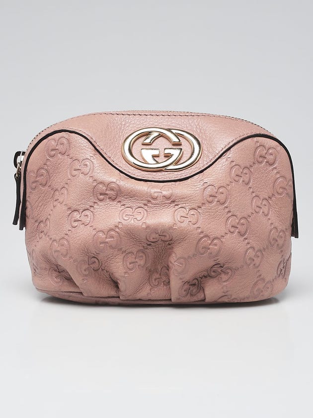 Gucci Pink Micro-Guccissima Leather GG Cosmetic Pouch