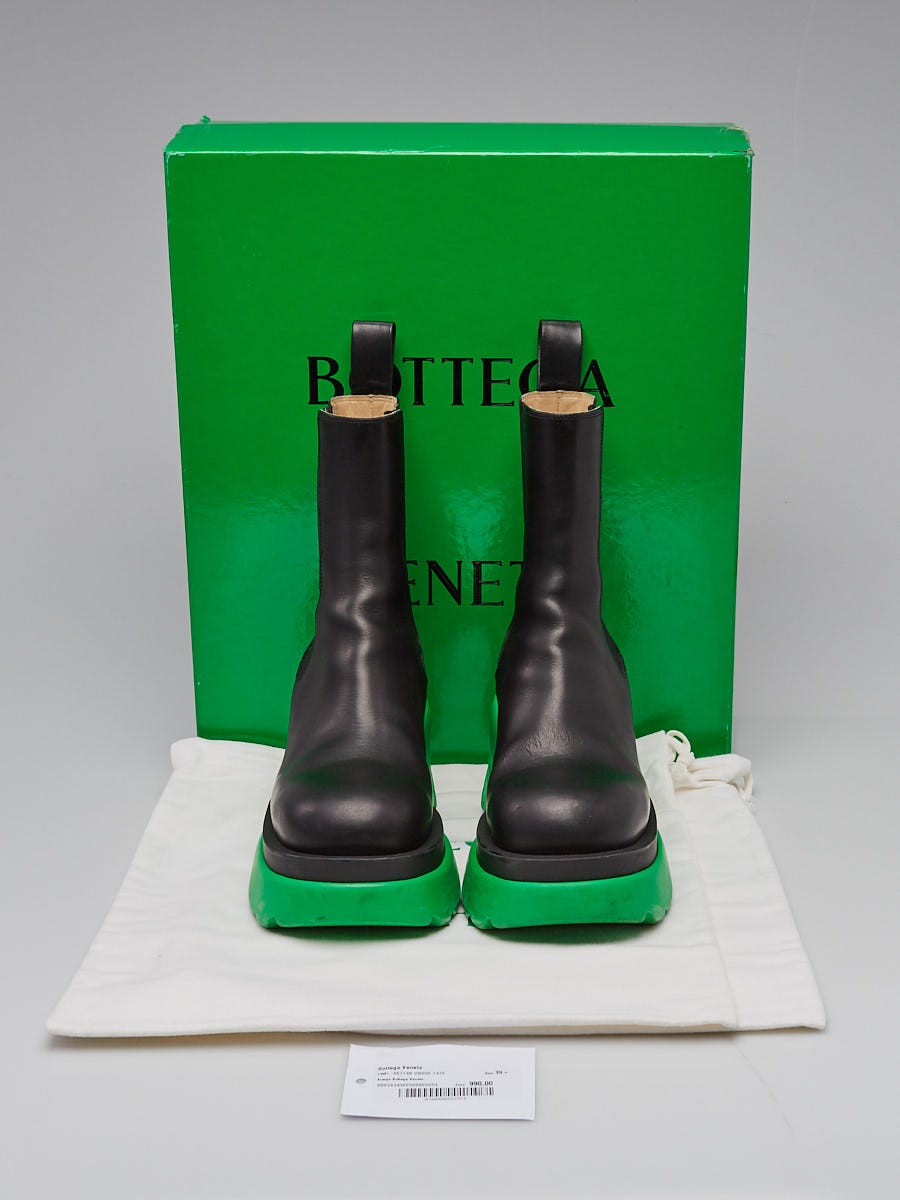 Skærm spisekammer alarm Bottega Veneta Black Grass Leather Flash Boots Size 9/39.5 - Yoogi's Closet