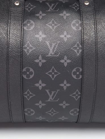 Louis Vuitton Monogram Eclipse and Black Taiga Leather Keepall Bandouliere  50 Bag - Yoogi's Closet