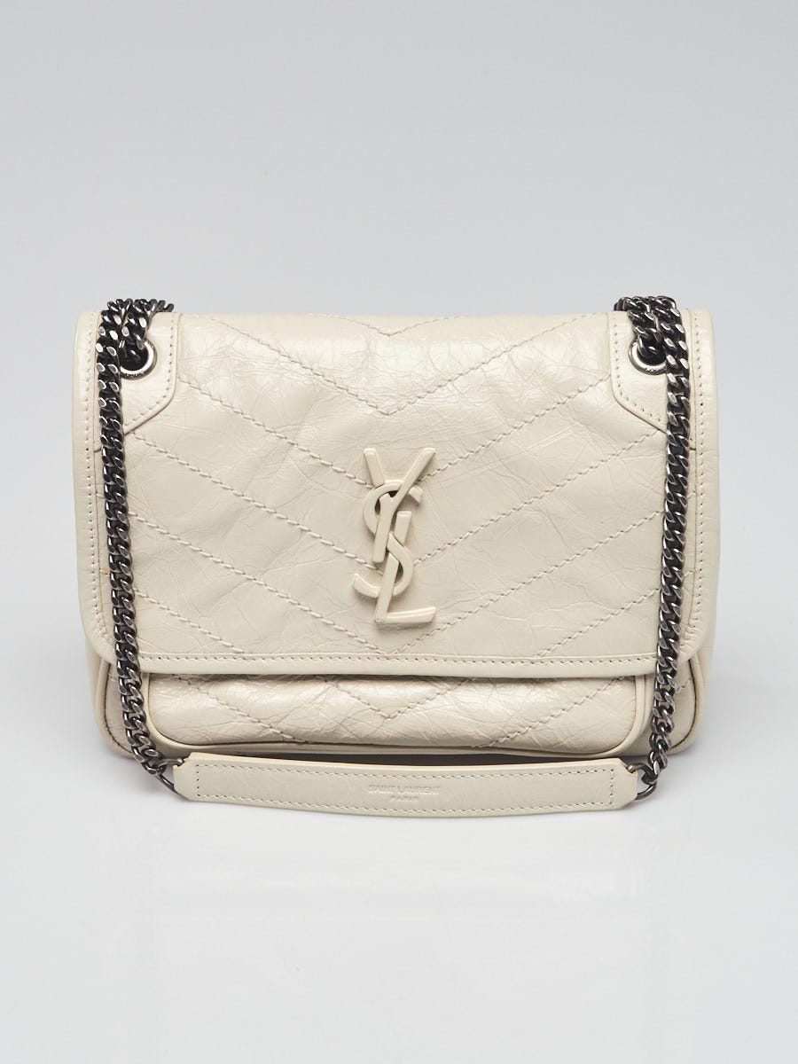 White Niki Baby crinkled-leather cross-body bag