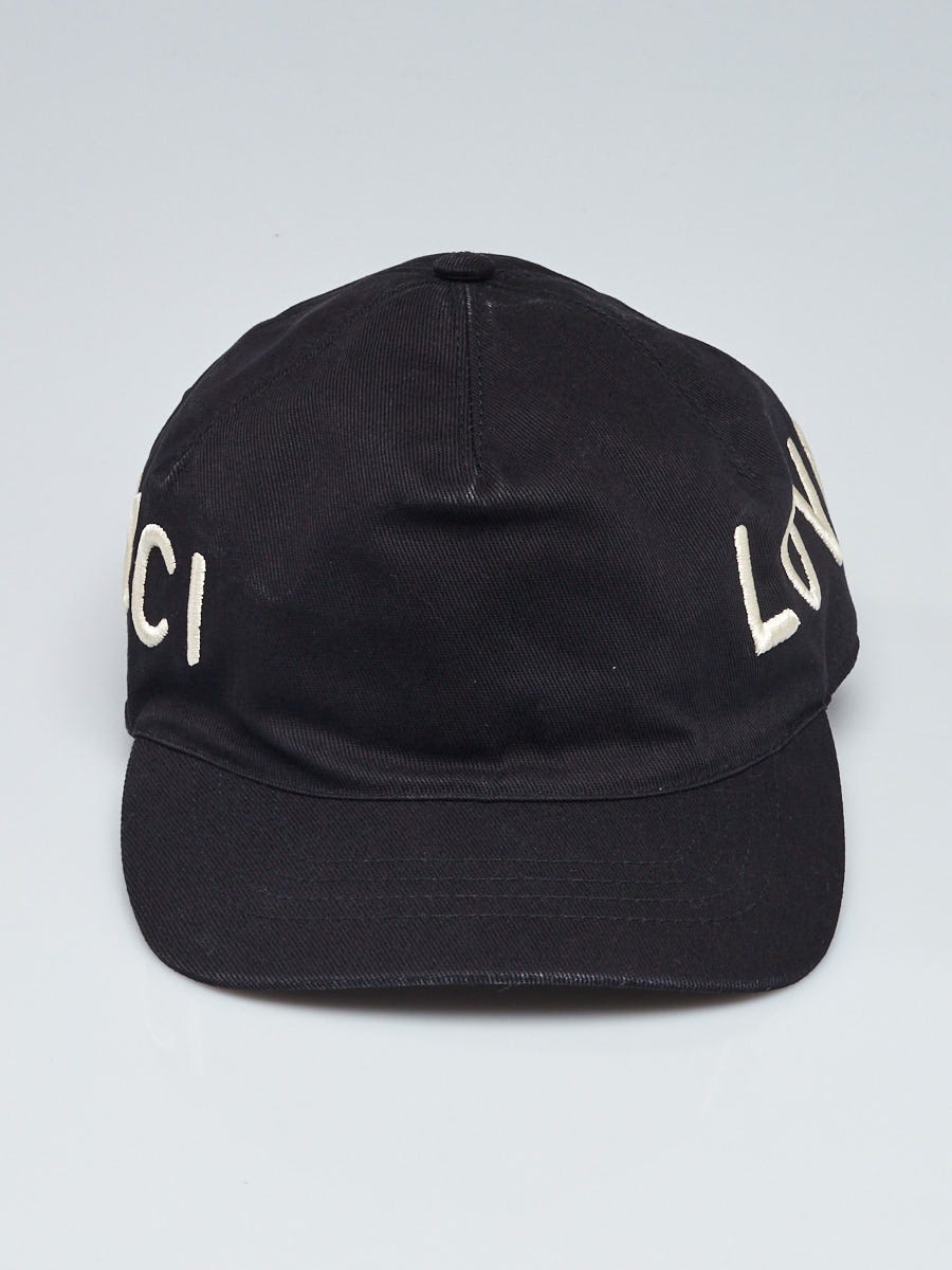Gucci Black Cotton Loved Baseball Hat Size M - Yoogi's Closet