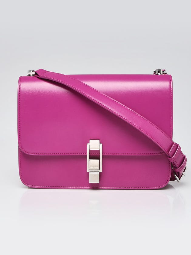 Yves Saint Laurent Purple Smooth Leather Le Carre Shoulder Bag