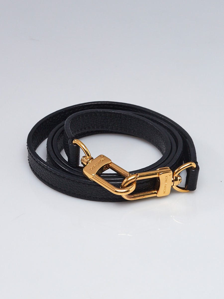 Louis Vuitton 15mm Black Pebbled Leather Shoulder Strap - Yoogi's