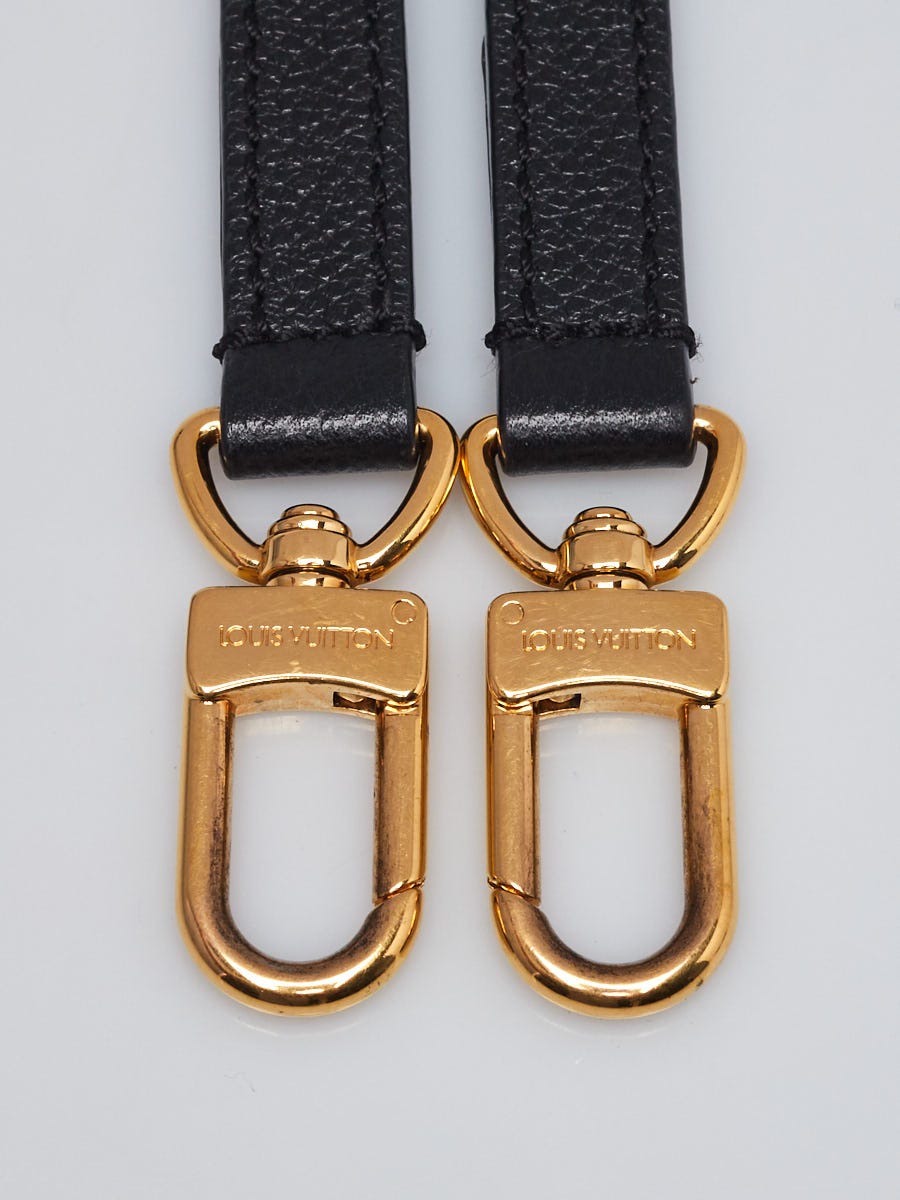 Louis Vuitton 15mm Black Pebbled Leather Shoulder Strap - Yoogi's Closet