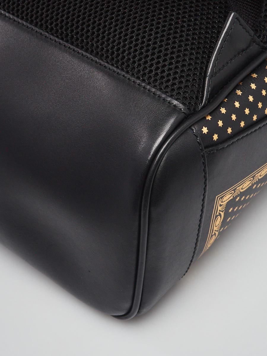 Gucci Black/Gold Leather GUCCY Sega Backpack Bag - Yoogi's Closet