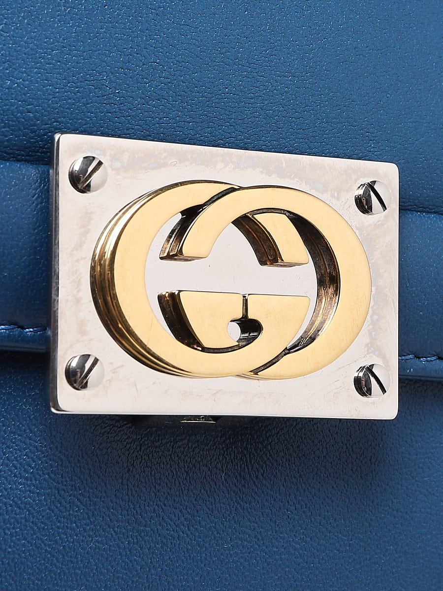 Gucci Matisse Interlocking G Logo Black Leather Clutch Shoulder