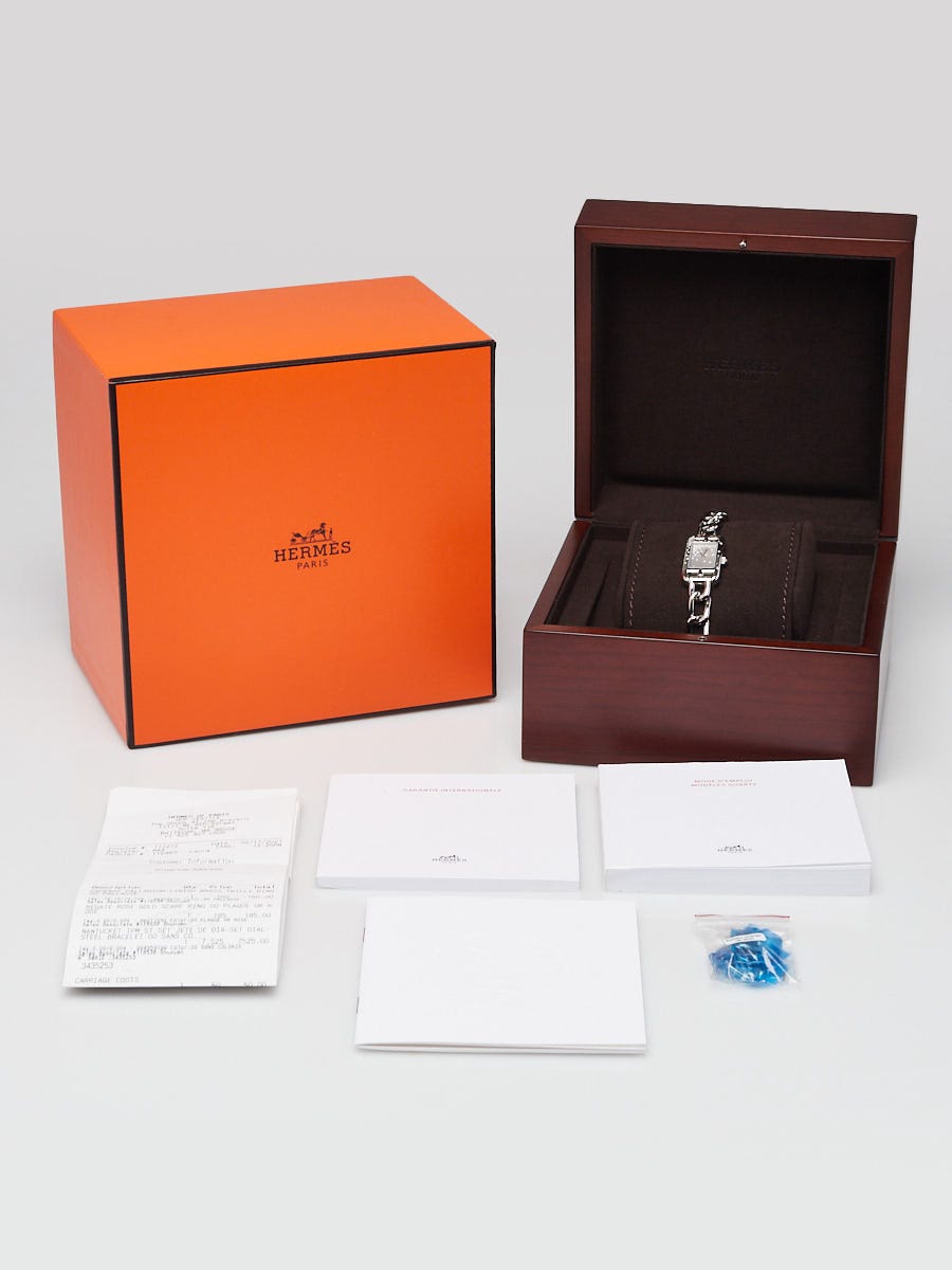 Hermes 17mm Stainless Steel and Diamond Jete De Diamants Nantucket