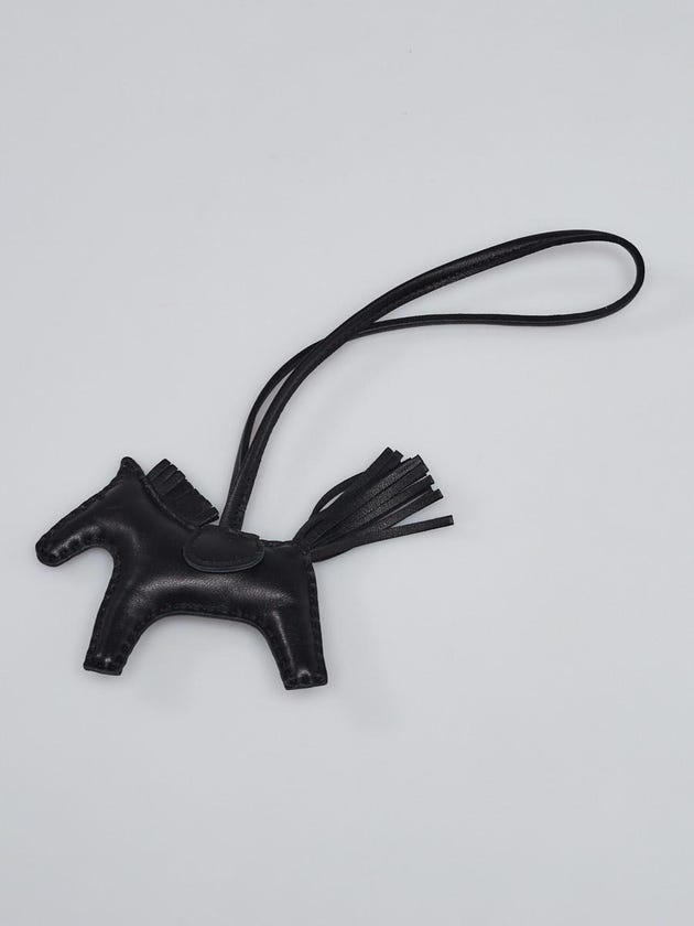 Hermes So Black Milo Lambskin Leather GriGri Rodeo Horse PM Bag Charm