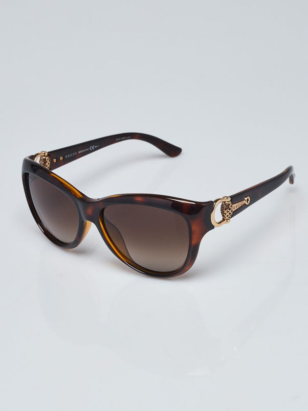 Gucci Tortoise Shell Acetate Gradient Lenses Horsebit Sunglasses- GG3711/S