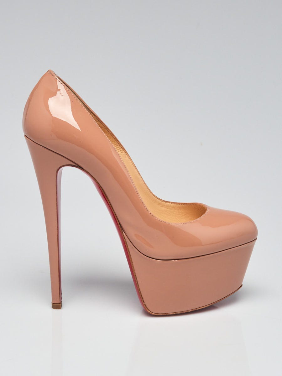 Christian Louboutin Nude Patent Leather Victoria 160 Pumps