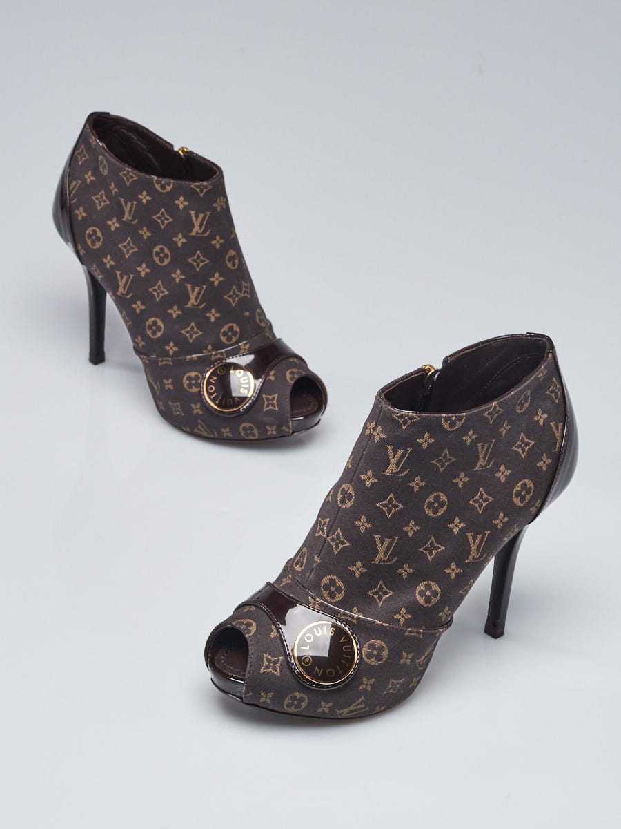 Authentic Louis Vuitton Mini Lin Black High Boots