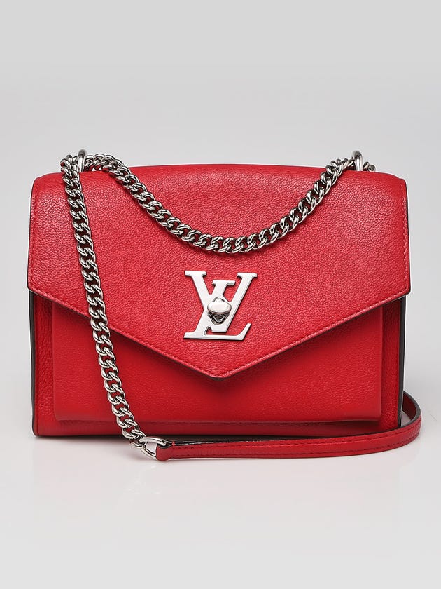 Louis Vuitton Red Pebbled Leather Mylockme BB Bag