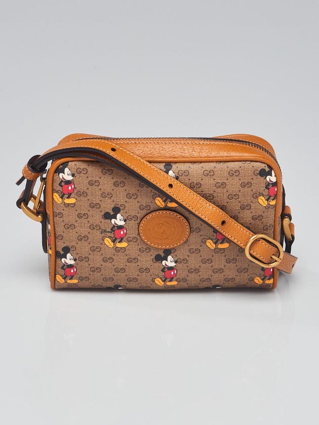 Gucci x Disney Brown GG Coated Canvas Mickey Mouse Mini Crossbody Bag