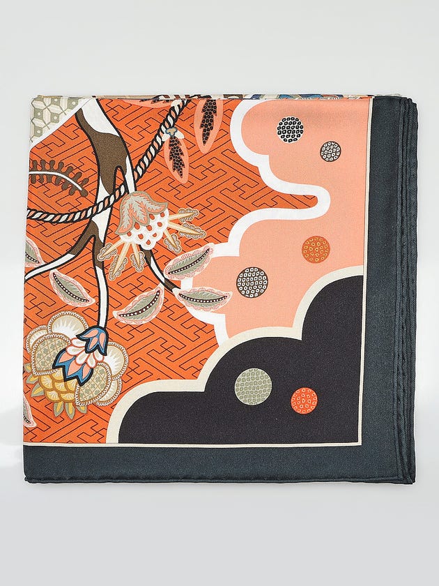 Hermes 90cm Multicolore Silk Duo Cosmique Kohei Kyomori Square Scarf