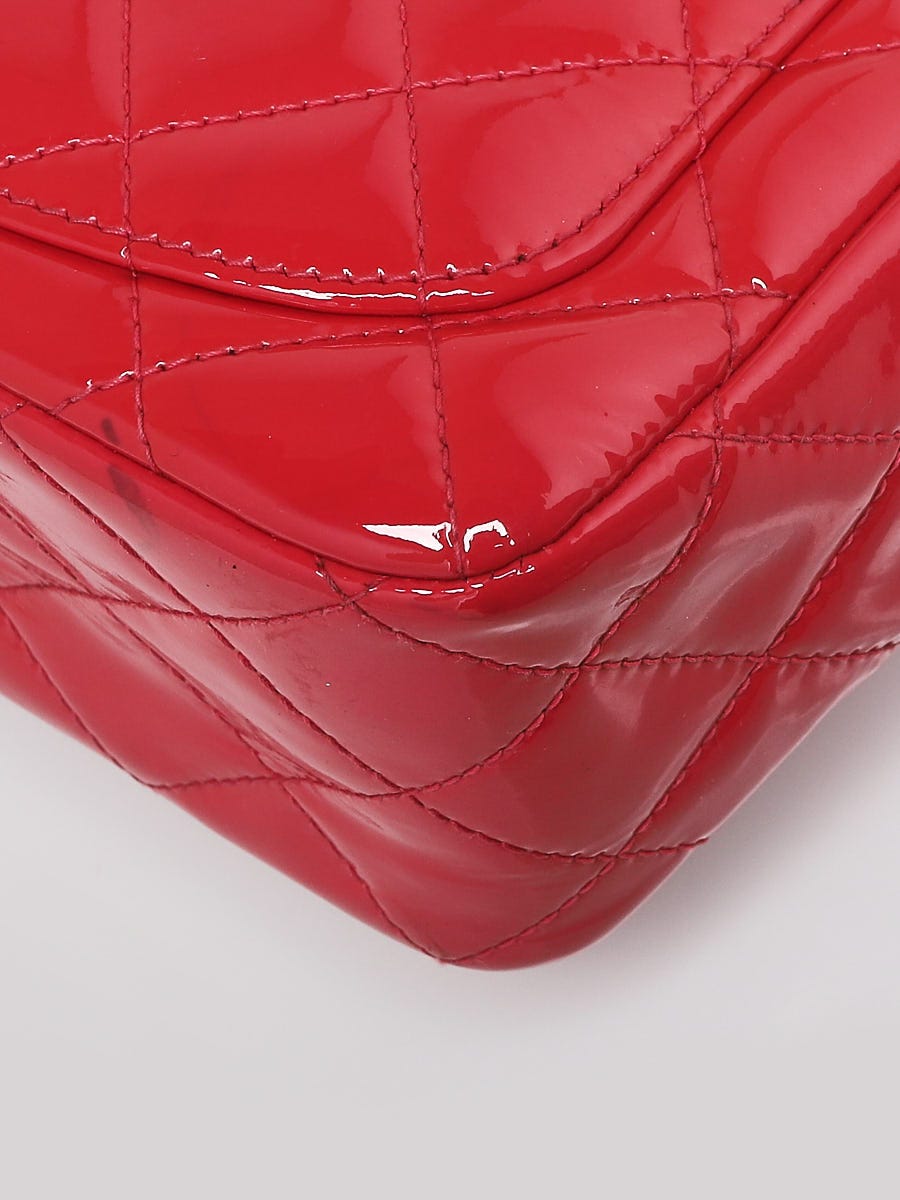 Chanel Red Quilted Caviar Leather Classic Jumbo Double Flap Bag