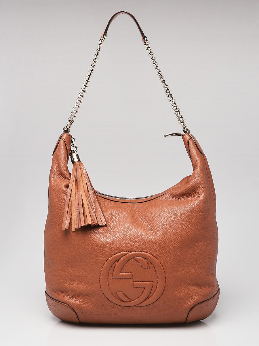 Gucci Red Pebbled Leather Soho Hobo Bag - Yoogi's Closet