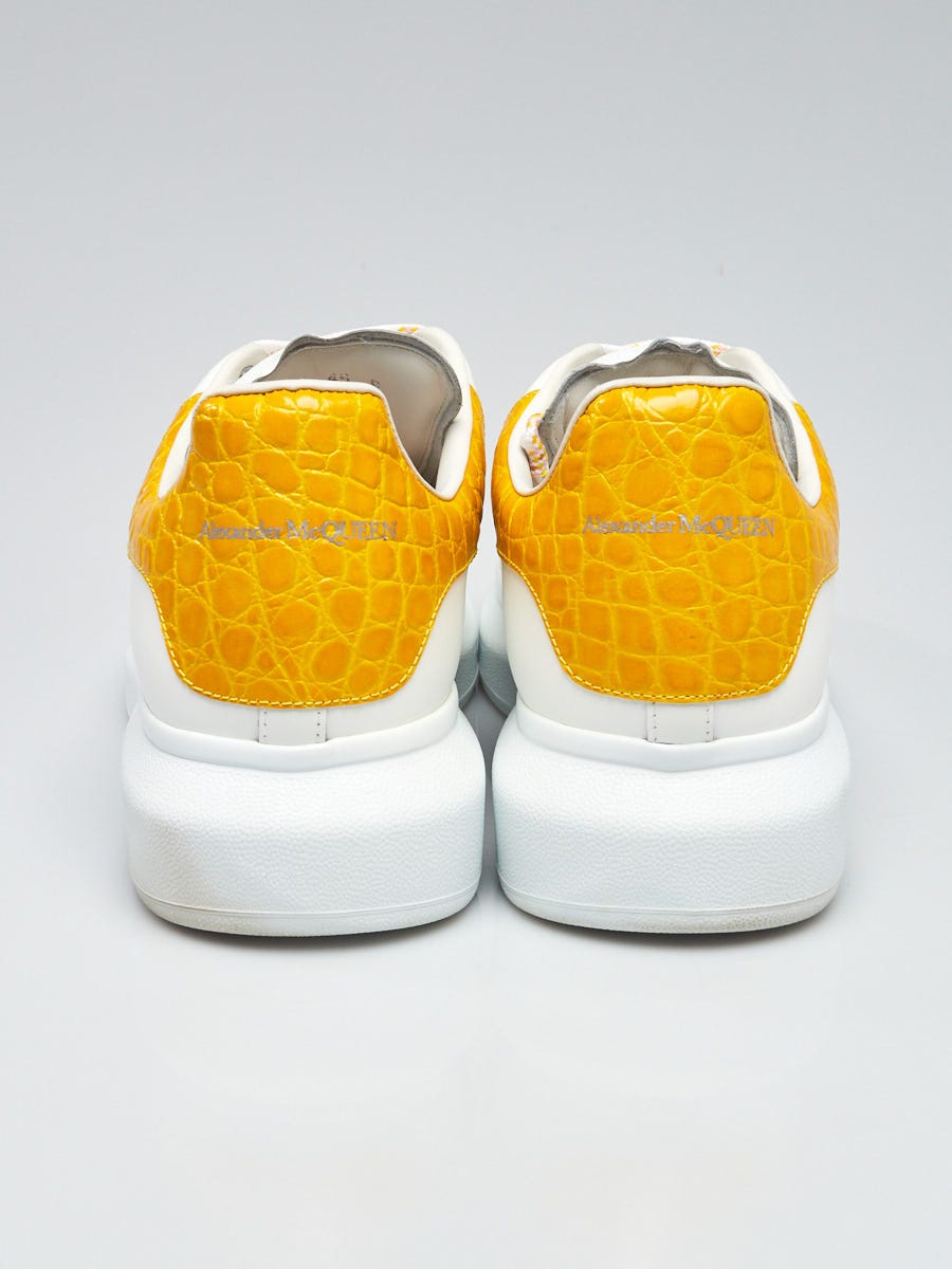 スニーカー Alexander McQueen yellow leather sneakers Alexander McQueen Men's Croc Tab Sneakers Size 11 US / 44 EU