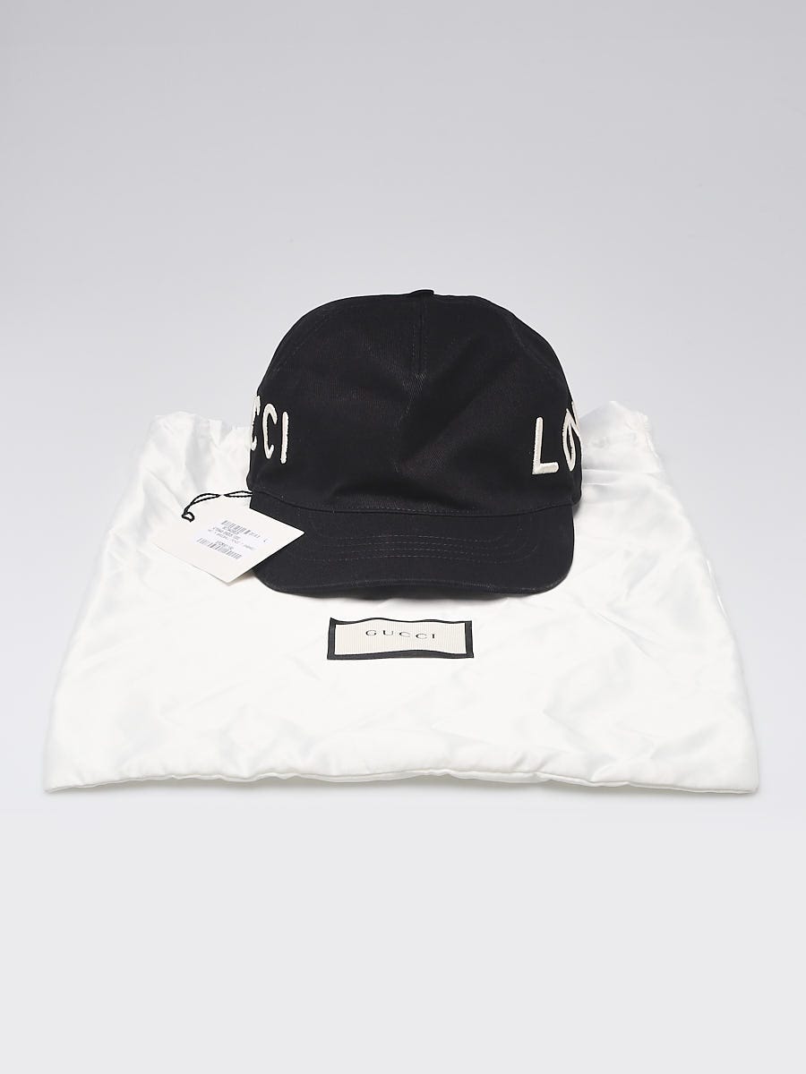 Gucci White Logo Embroidered Cotton Canvas Baseball Cap M Gucci