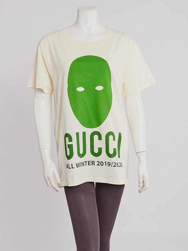 Gucci Ivory Cotton Mask T-Shirt Size S