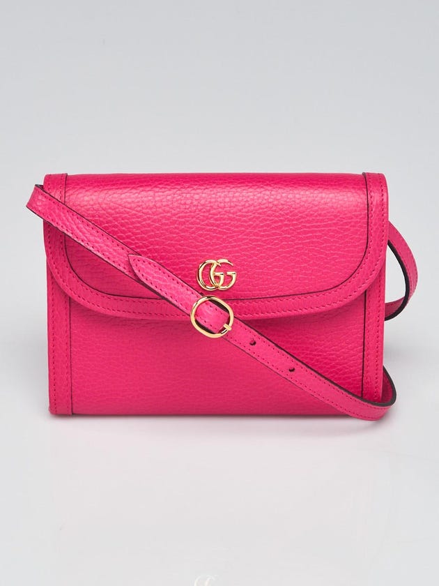 Gucci Pink Pebbled Leather Crossbody Bag