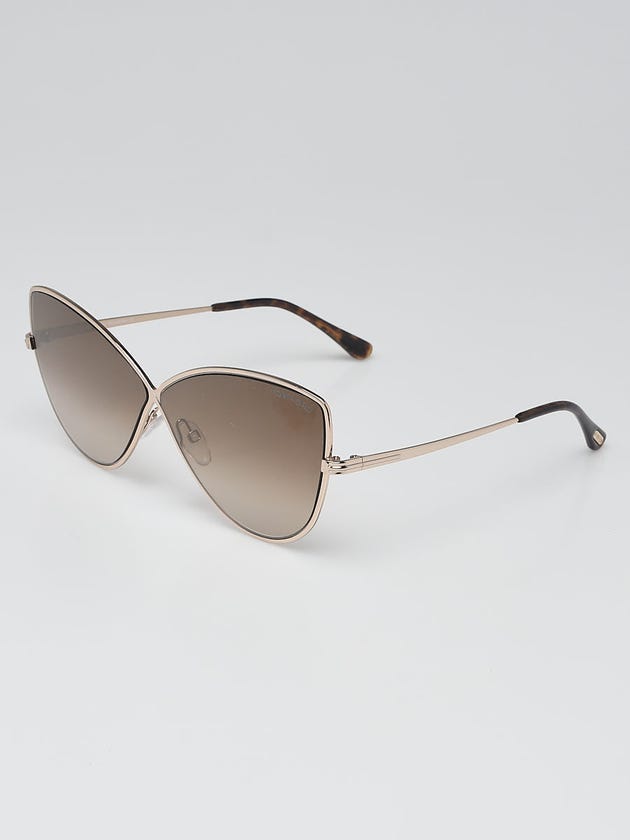 Tom Ford Goldtone Metal Frame Gradient Tint Elise-02 Sunglasses- TF569